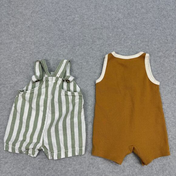 Baby Boy 0-3 Month Summer Outfit Bundle Rompers Overalls T-Shirt Animal Neutral - Picture 6 of 8